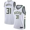 White Fred Roberts Bucks #31 Twill Basketball Jersey FREE SHIPPING