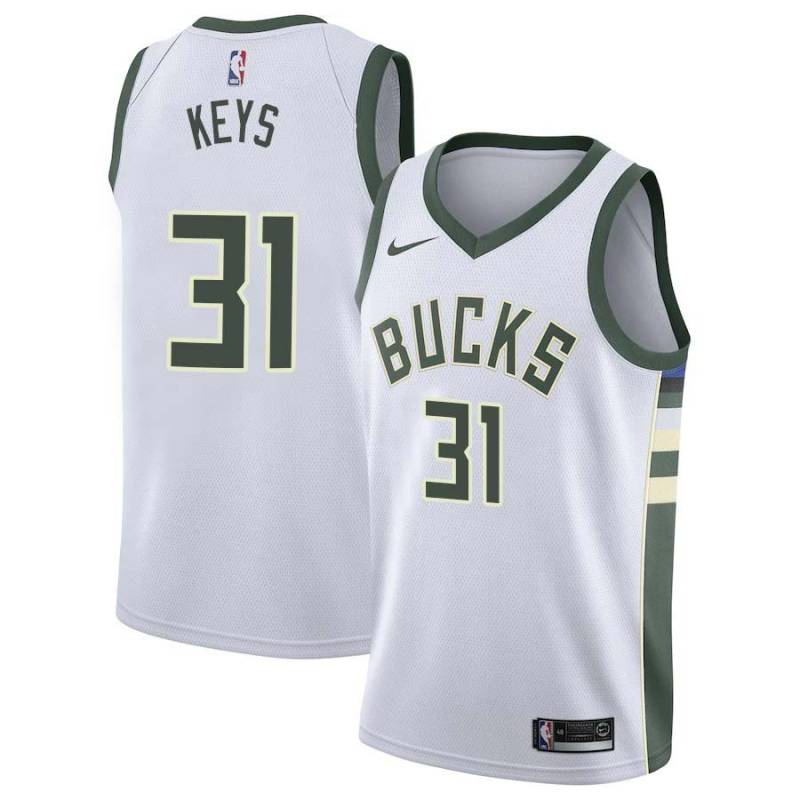 White Randolph Keys Bucks #31 Twill Basketball Jersey FREE SHIPPING