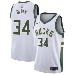 White John Block Bucks #34 Twill Basketball Jersey FREE SHIPPING