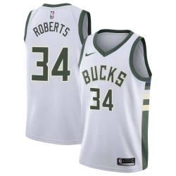 White Fred Roberts Bucks #34 Twill Basketball Jersey FREE SHIPPING