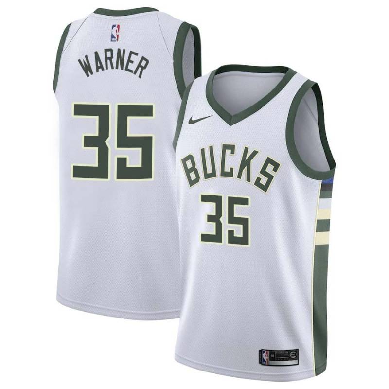 White Cornell Warner Bucks #35 Twill Basketball Jersey FREE SHIPPING