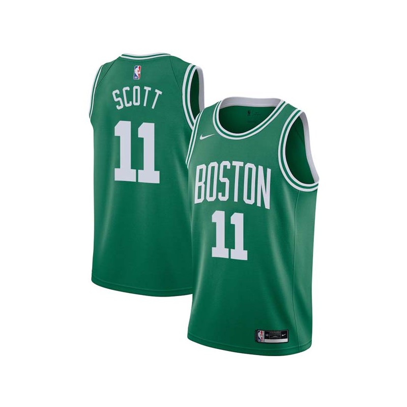 Green Charlie Scott Twill Basketball Jersey -Celtics #11 Scott Twill Jerseys, FREE SHIPPING