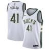 White Sam Pellom Bucks #41 Twill Basketball Jersey FREE SHIPPING