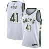 White Mark Pope Bucks #41 Twill Basketball Jersey FREE SHIPPING