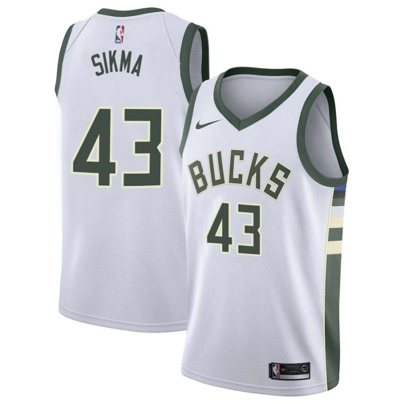 White Jack Sikma Bucks #43 Twill Basketball Jersey FREE SHIPPING