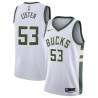 White Alton Lister Bucks #53 Twill Basketball Jersey FREE SHIPPING