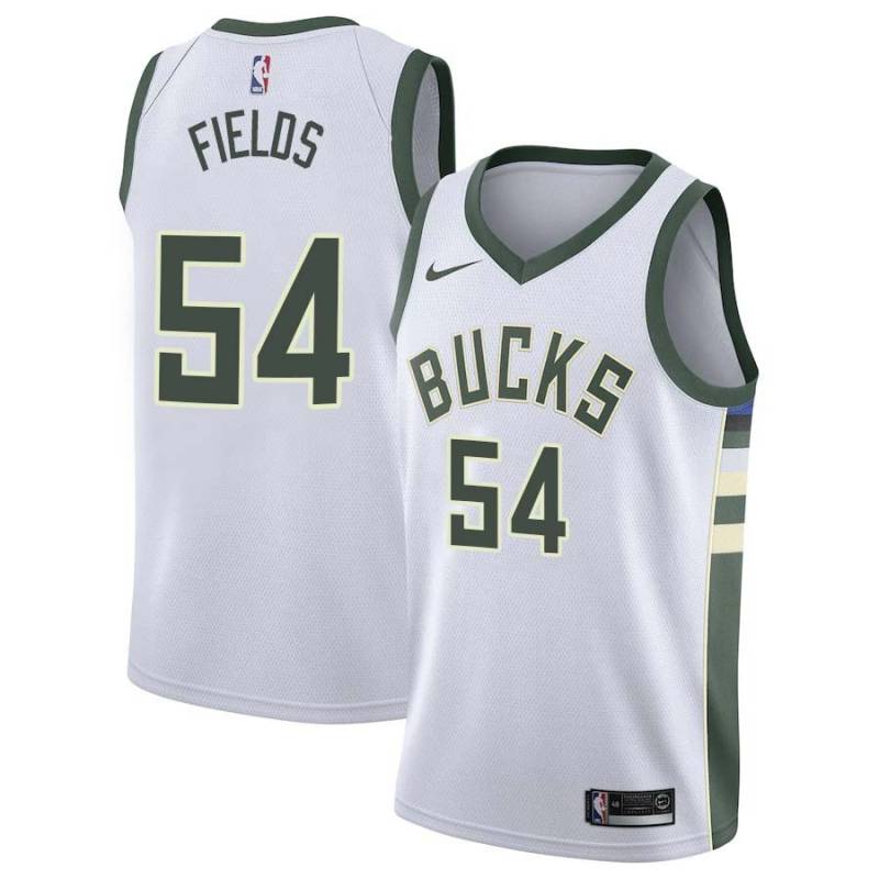 White Kenny Fields Bucks #54 Twill Basketball Jersey FREE SHIPPING