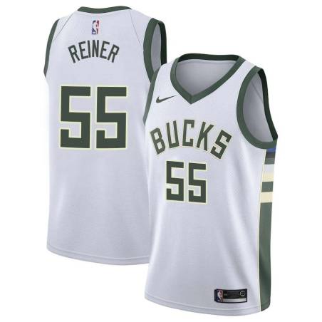 White Jared Reiner Bucks #55 Twill Basketball Jersey FREE SHIPPING