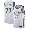 White Johnny O'Bryant Bucks #77 Twill Basketball Jersey FREE SHIPPING