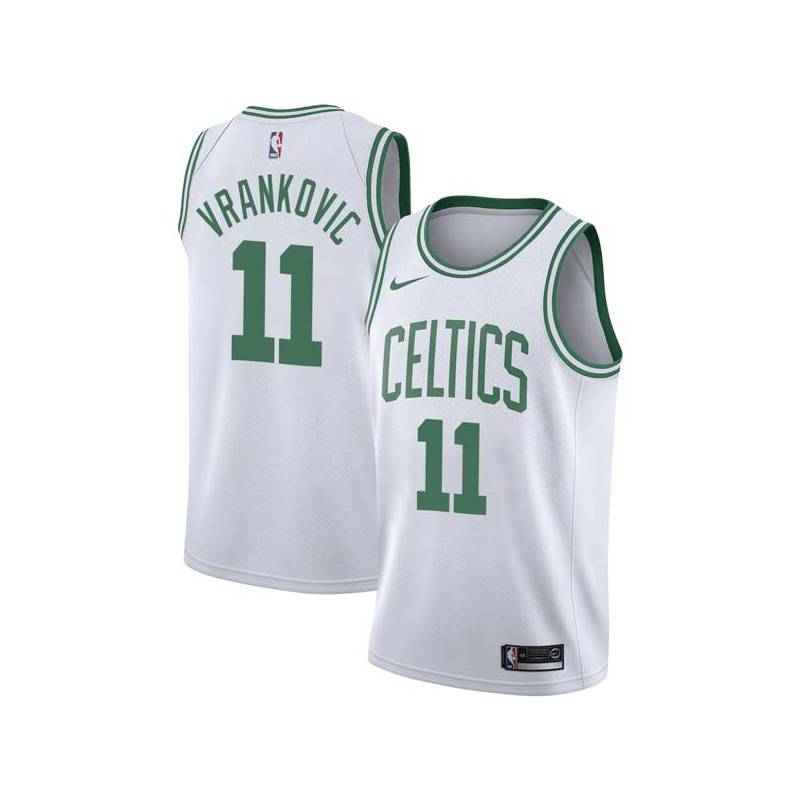 White Stojko Vrankovic Twill Basketball Jersey -Celtics #11 Vrankovic Twill Jerseys, FREE SHIPPING