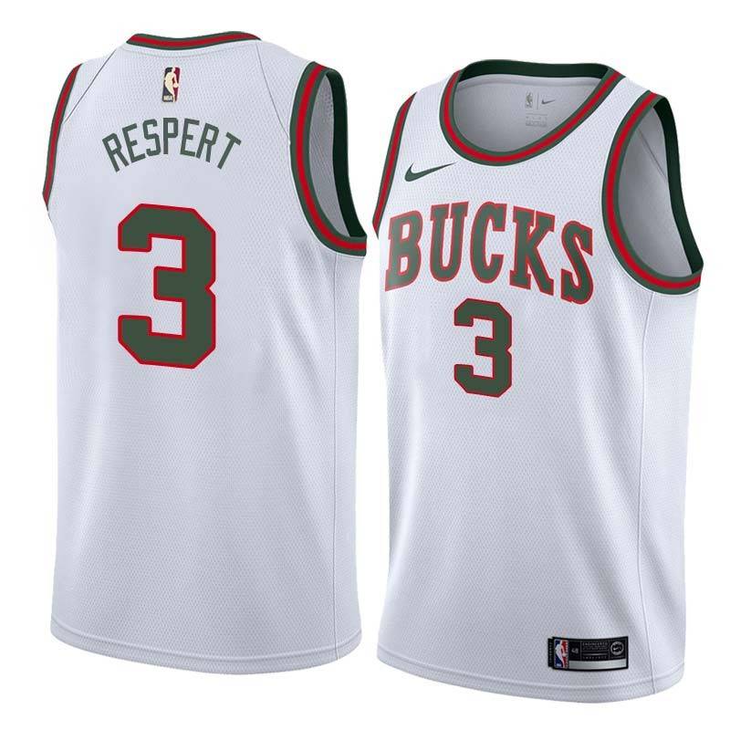 White_Throwback Shawn Respert Bucks #3 Twill Basketball Jersey FREE SHIPPING