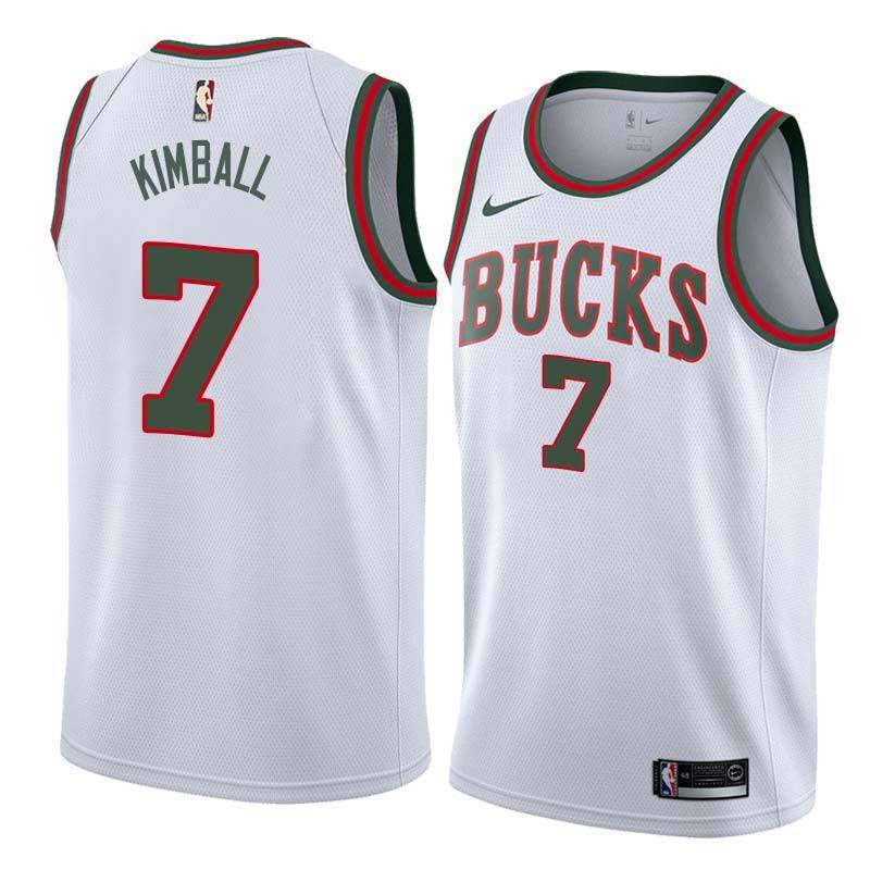 White_Throwback Toby Kimball Bucks #7 Twill Basketball Jersey FREE SHIPPING