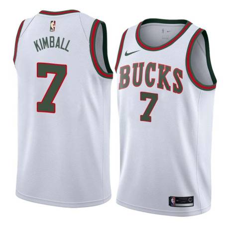 White_Throwback Toby Kimball Bucks #7 Twill Basketball Jersey FREE SHIPPING