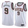 White_Throwback Jeff Nordgaard Bucks #9 Twill Basketball Jersey FREE SHIPPING