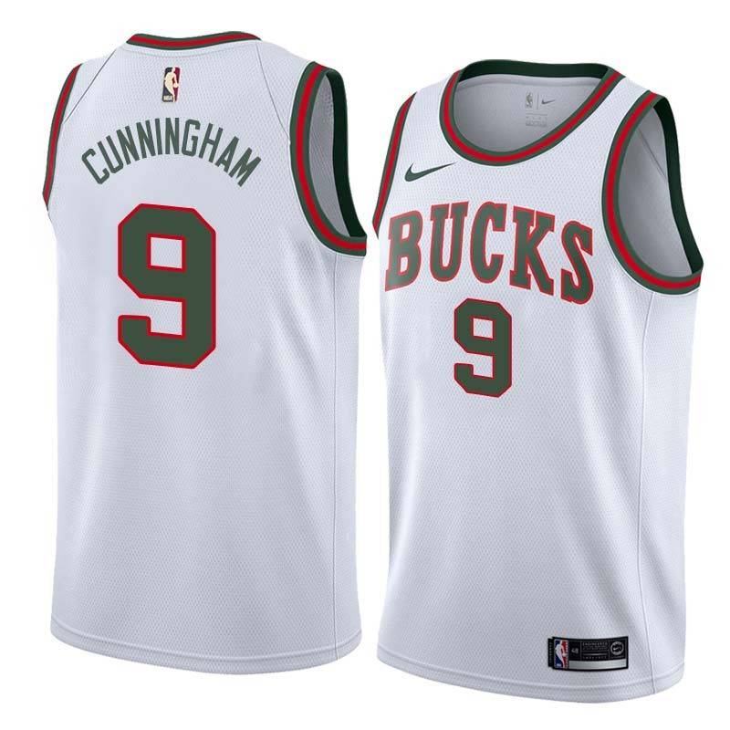 White_Throwback Jared Cunningham Bucks #9 Twill Basketball Jersey FREE SHIPPING