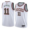 White_Throwback Lee Mayberry Bucks #11 Twill Basketball Jersey FREE SHIPPING