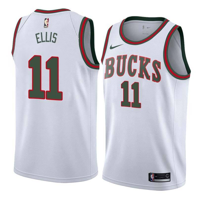 White_Throwback Monta Ellis Bucks #11 Twill Basketball Jersey FREE SHIPPING