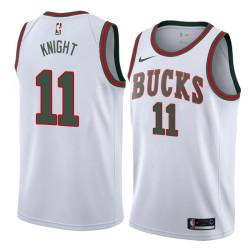 White_Throwback Brandon Knight Bucks #11 Twill Basketball Jersey FREE SHIPPING