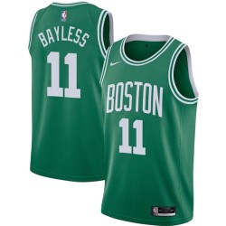 Green Jerryd Bayless Twill Basketball Jersey -Celtics #11 Bayless Twill Jerseys, FREE SHIPPING