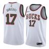 White_Throwback Mike Dunleavy Bucks #17 Twill Basketball Jersey FREE SHIPPING