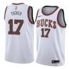 White_Throwback P.J. Tucker Bucks #17 Twill Basketball Jersey FREE SHIPPING