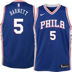 Blue Dick Barnett Twill Basketball Jersey -76ers #5 Barnett Twill Jerseys, FREE SHIPPING