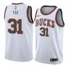 White_Throwback Jim Fox Bucks #31 Twill Basketball Jersey FREE SHIPPING