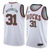 White_Throwback Richard Washington Bucks #31 Twill Basketball Jersey FREE SHIPPING