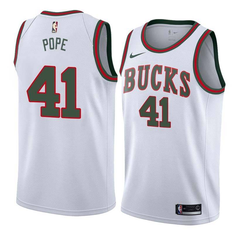 White_Throwback Mark Pope Bucks #41 Twill Basketball Jersey FREE SHIPPING