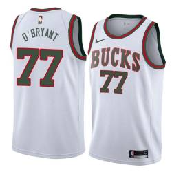 White_Throwback Johnny O'Bryant Bucks #77 Twill Basketball Jersey FREE SHIPPING