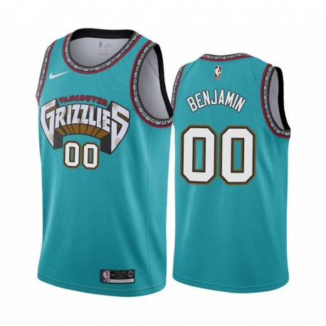 Green_Throwback Benoit Benjamin Grizzlies #00 Twill Basketball Jersey FREE SHIPPING