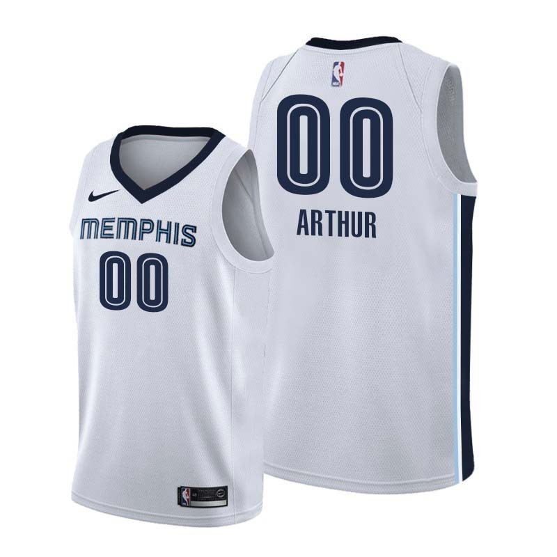 White Darrell Arthur Grizzlies #00 Twill Basketball Jersey FREE SHIPPING