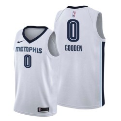 White Drew Gooden Grizzlies #0 Twill Basketball Jersey FREE SHIPPING
