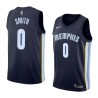 Navy Theron Smith Grizzlies #0 Twill Basketball Jersey FREE SHIPPING