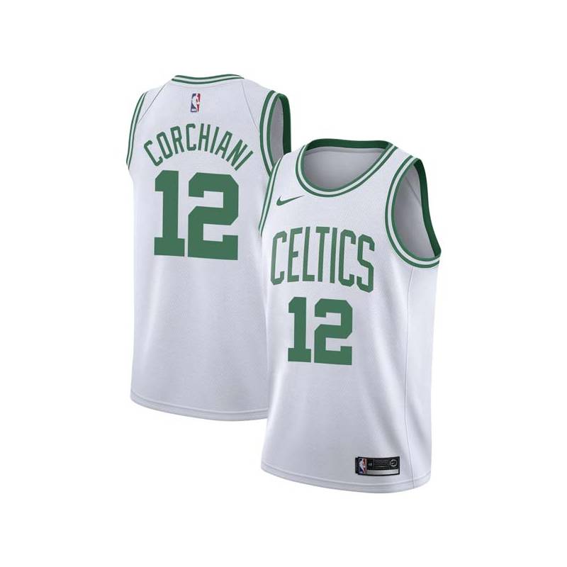 White Chris Corchiani Twill Basketball Jersey -Celtics #12 Corchiani Twill Jerseys, FREE SHIPPING