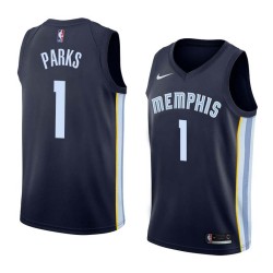 Navy Cherokee Parks Grizzlies #1 Twill Basketball Jersey FREE SHIPPING