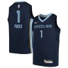 Navy2 Cherokee Parks Grizzlies #1 Twill Basketball Jersey FREE SHIPPING