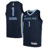 Navy2 Will Solomon Grizzlies #1 Twill Basketball Jersey FREE SHIPPING