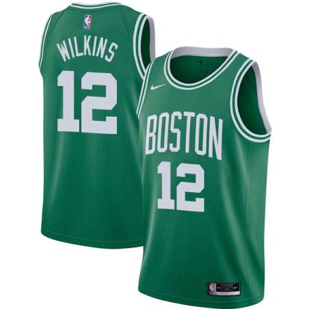 Green Dominique Wilkins Twill Basketball Jersey -Celtics #12 Wilkins Twill Jerseys, FREE SHIPPING