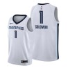 White Will Solomon Grizzlies #1 Twill Basketball Jersey FREE SHIPPING