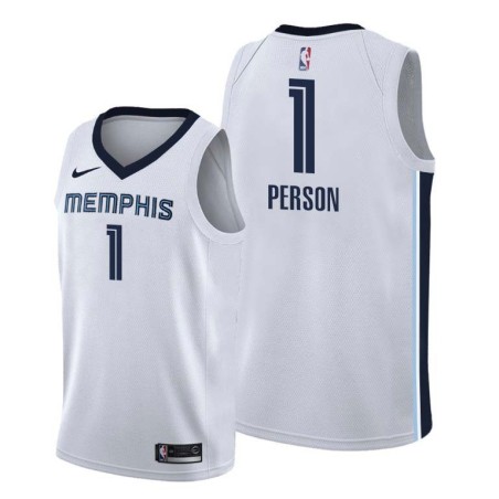 White Wesley Person Grizzlies #1 Twill Basketball Jersey FREE SHIPPING