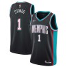 Black_Throwback Jarnell Stokes Grizzlies #1 Twill Basketball Jersey FREE SHIPPING