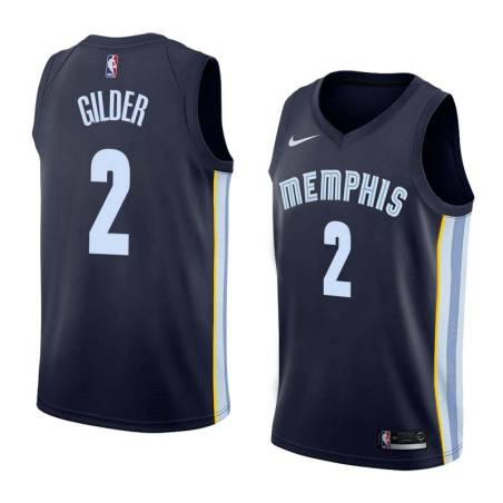 Navy Trey Gilder Grizzlies #2 Twill Basketball Jersey FREE SHIPPING