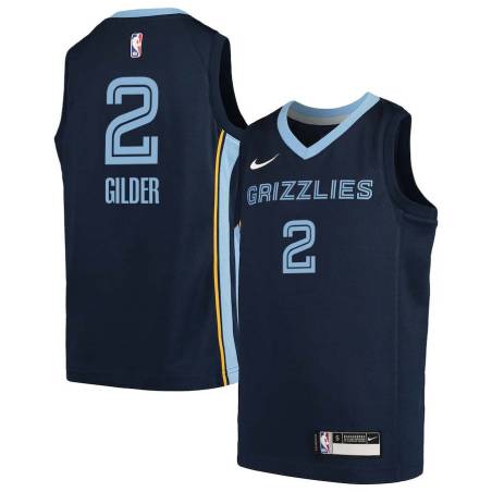 Navy2 Trey Gilder Grizzlies #2 Twill Basketball Jersey FREE SHIPPING