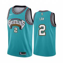 Green_Throwback Acie Law Grizzlies #2 Twill Basketball Jersey FREE SHIPPING