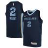 Navy2 Delon Wright Grizzlies #2 Twill Basketball Jersey FREE SHIPPING