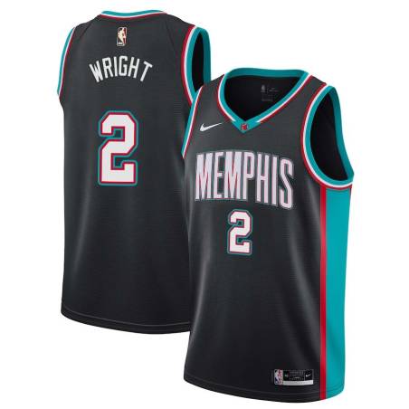 Black_Throwback Delon Wright Grizzlies #2 Twill Basketball Jersey FREE SHIPPING