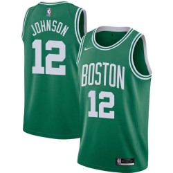 Green JaJuan Johnson Twill Basketball Jersey -Celtics #12 Johnson Twill Jerseys, FREE SHIPPING