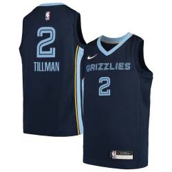 Navy2 Xavier Tillman Grizzlies #2 Twill Basketball Jersey FREE SHIPPING
