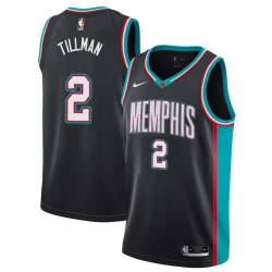 Black_Throwback Xavier Tillman Grizzlies #2 Twill Basketball Jersey FREE SHIPPING